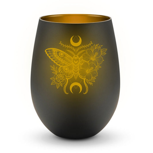 Actias Luna | Windlicht aus Glas, 12 cm - Laserprint – SoulAndPixel Streetwear & Accessoires