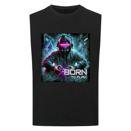 Born to Play | ärmelloses Oversize T-Shirt, Bio - Baumwolle – SoulAndPixel Streetwear & Accessoires