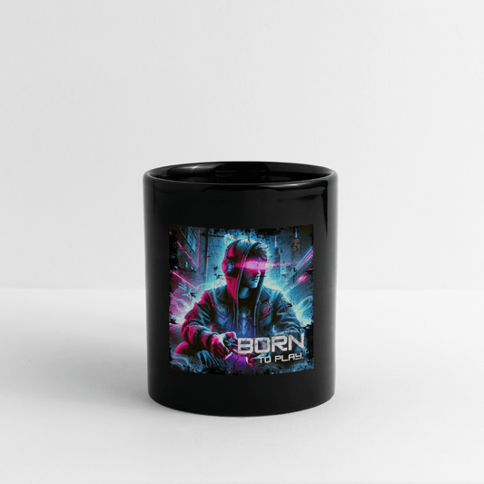Born to Play | Tasse 325 ml, glänzend schwarz – SoulAndPixel Streetwear & Accessoires