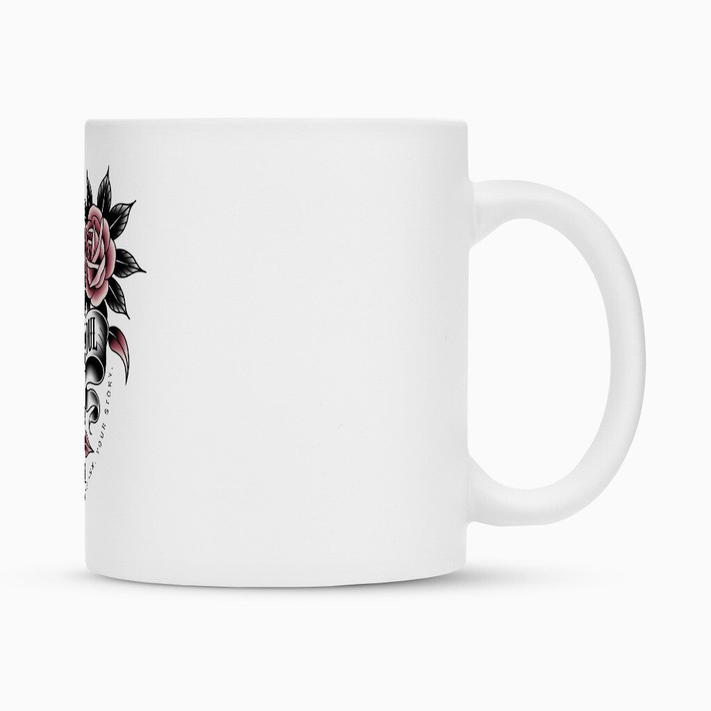 Inked Soul Swallow | Tasse 300 ml, matt weiß – SoulAndPixel Streetwear & Accessoires