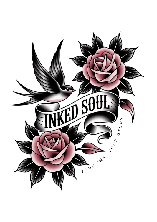 Inked Soul Swallow |Tasse 325 ml, glänzend schwarz – SoulAndPixel Streetwear & Accessoires