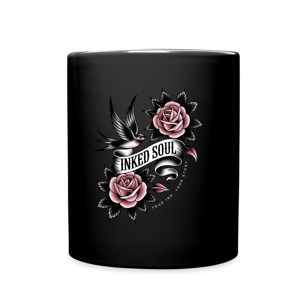 Inked Soul Swallow |Tasse 325 ml, glänzend schwarz – SoulAndPixel Streetwear & Accessoires