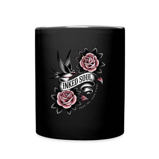 Inked Soul Swallow |Tasse 325 ml, glänzend schwarz – SoulAndPixel Streetwear & Accessoires