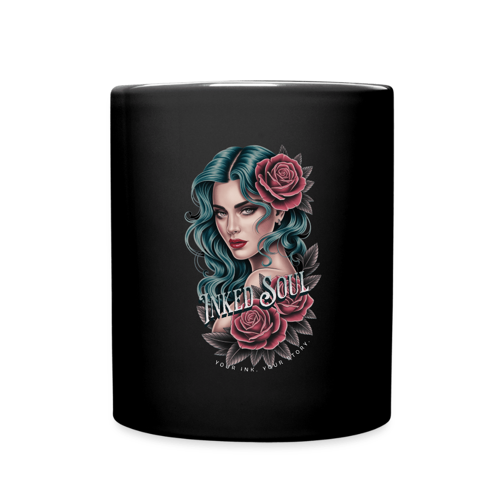 Inked Soul | Tasse 325 ml, glänzend schwarz – SoulAndPixel Streetwear & Accessoires