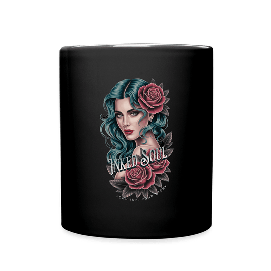Inked Soul | Tasse 325 ml, glänzend schwarz – SoulAndPixel Streetwear & Accessoires