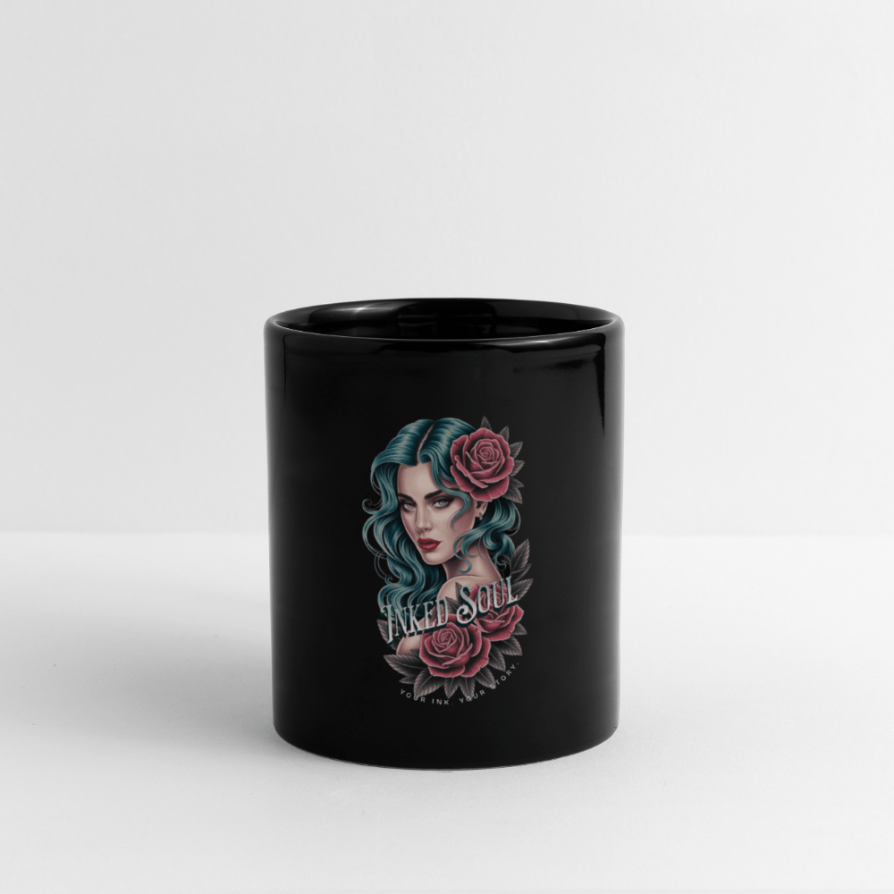 Inked Soul | Tasse 325 ml, glänzend schwarz – SoulAndPixel Streetwear & Accessoires