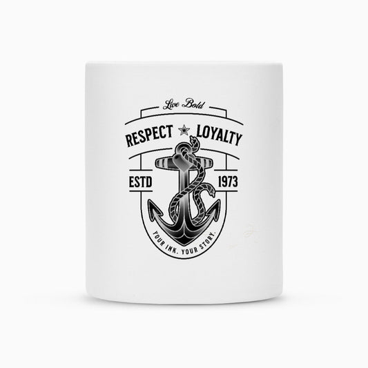Live Bold | Anker | Tasse 300 ml, matt weiß – SoulAndPixel Streetwear & Accessoires