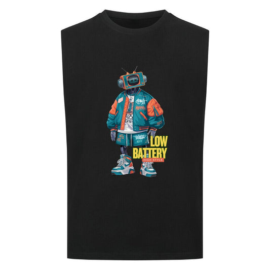 Low Batterie | ärmelloses Oversize T-Shirt, Bio - Baumwolle – SoulAndPixel Streetwear & Accessoires