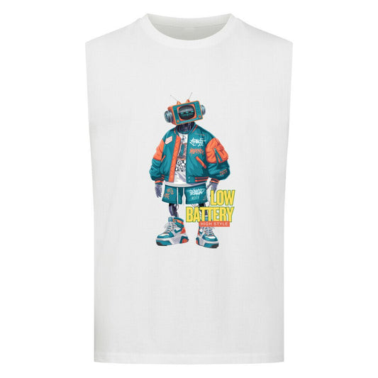 Low Batterie | ärmelloses Oversize T-Shirt, Bio - Baumwolle – SoulAndPixel Streetwear & Accessoires