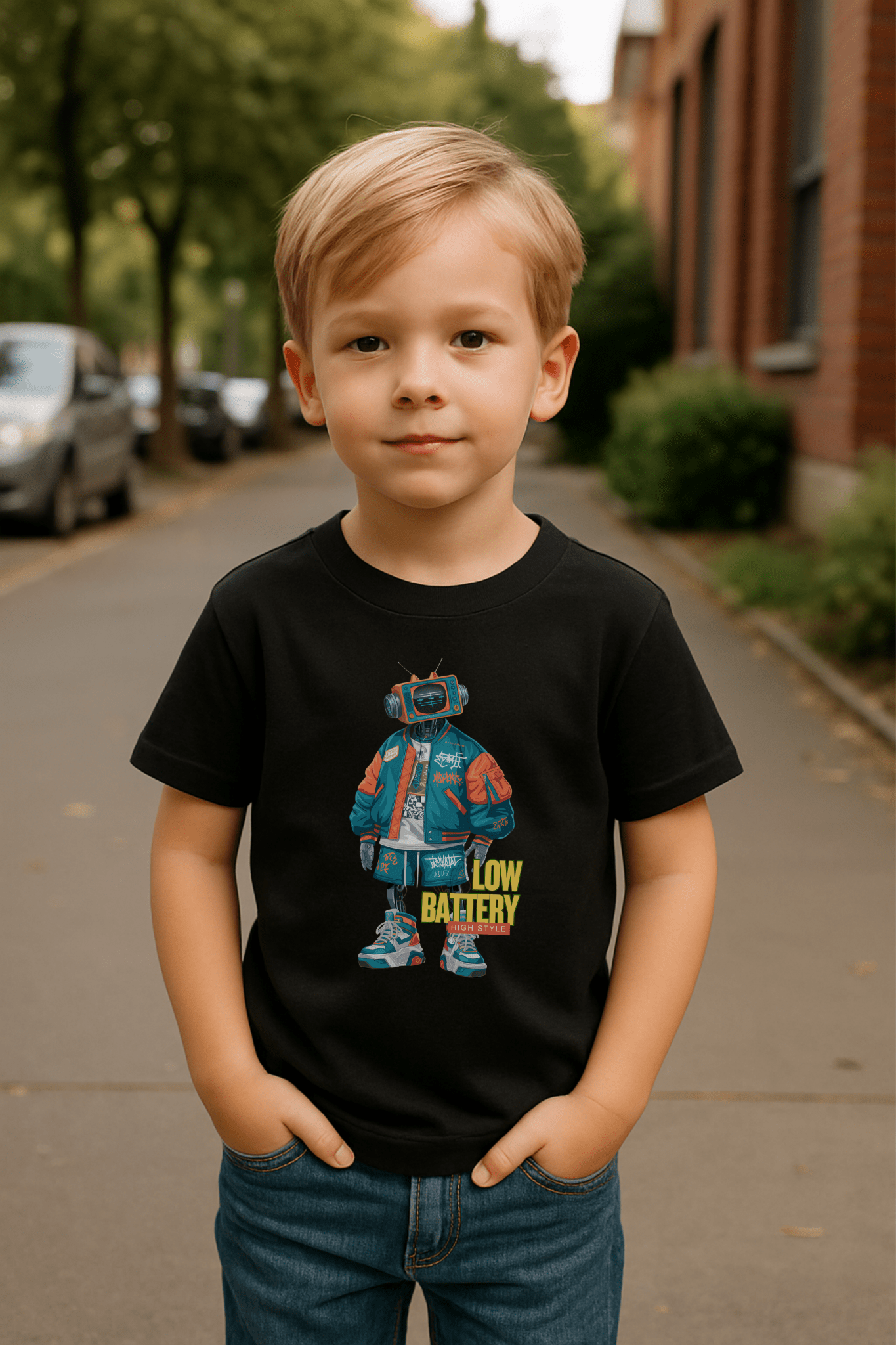 Low Batterie | Premium Organic Shirt, Bio - Baumwolle - DTF Druck – SoulAndPixel Streetwear & Accessoires