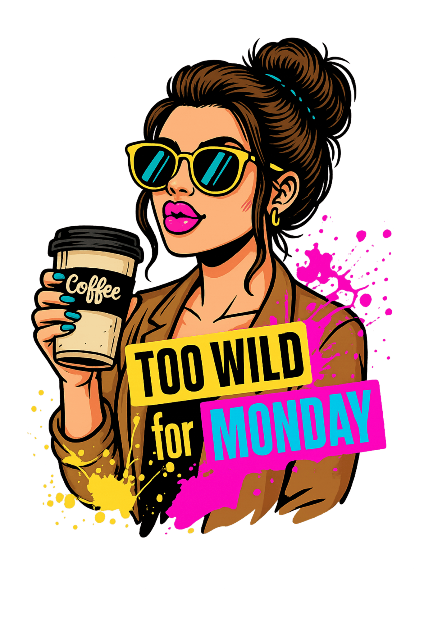 Too wild for Monday | Tasse 300 ml, matt weiß – SoulAndPixel Streetwear & Accessoires