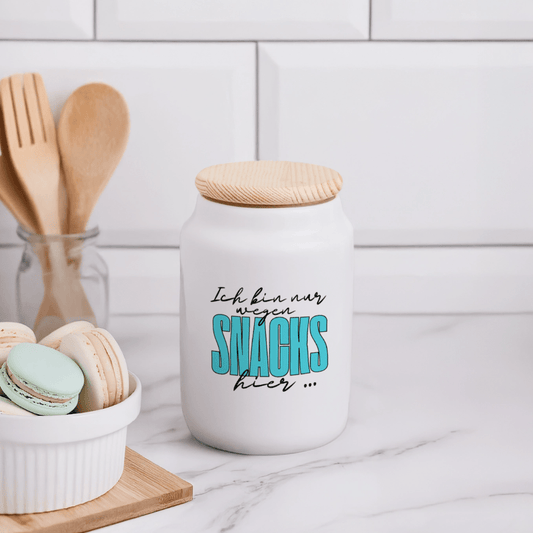 Wegen Snacks. | Keksdose inkl. luftdichtem Holzdeckel, 650 ml – SoulAndPixel Streetwear & Accessoires